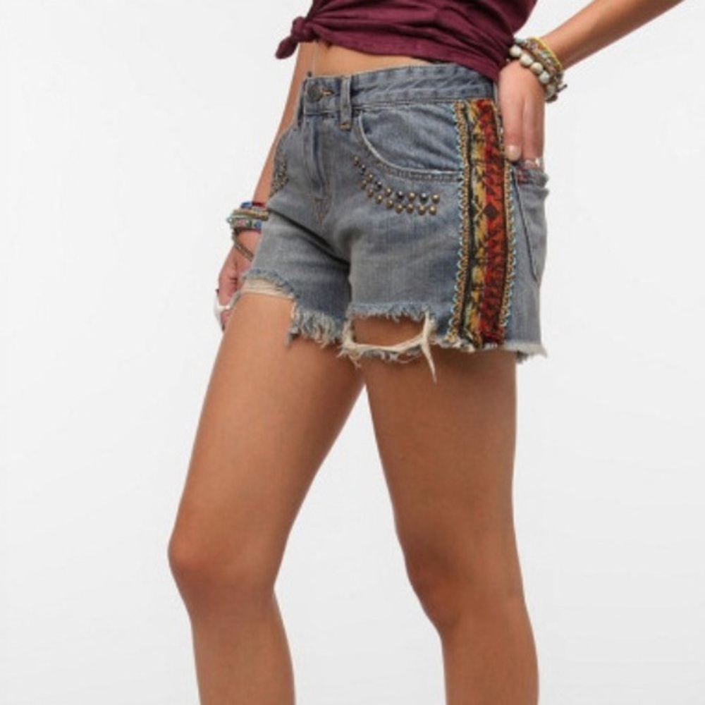 BDG Aztec Freja Denim Shorts